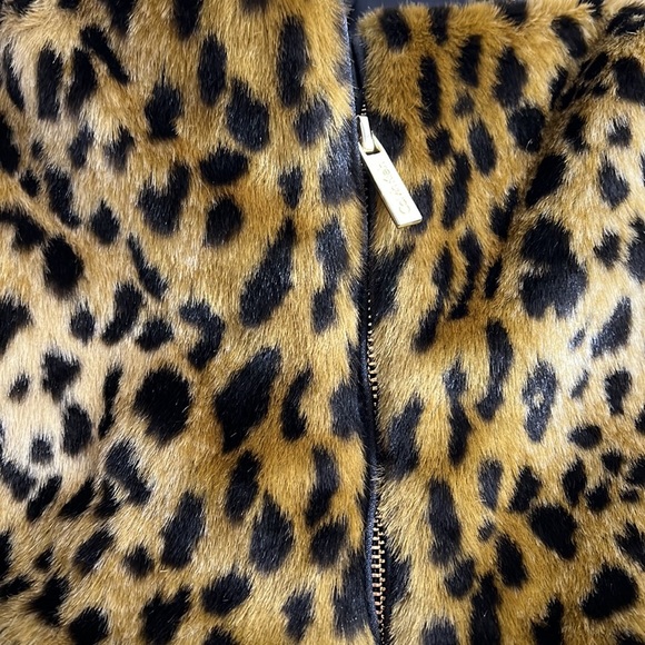 Women’s Calvin Klein faux animal print fur vest front zipper SZ M - Picture 9 of 9